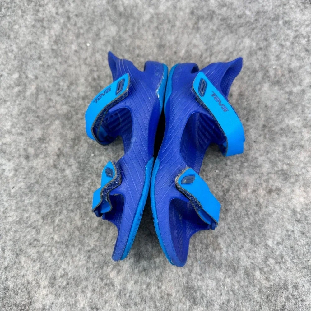 Teva Barracuda Kids Sandals Size 6 Blue Water Sport Hook Loop Strap Shoes